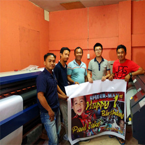 Training Eco Solvent Printer, UV Printer, Digital Textile Printer and Solvent Printer at oversea customer’s working site.